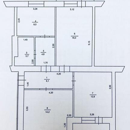 Квартира «3-к. квартира, 65 м², 5/5 эт.» — фото 1